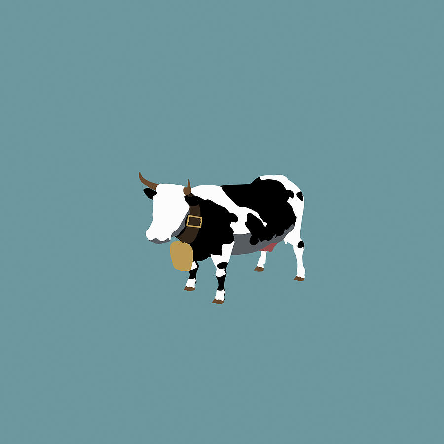 Stereotypical Swiss Dairy Cow Digital Art by Ralf Hiemisch