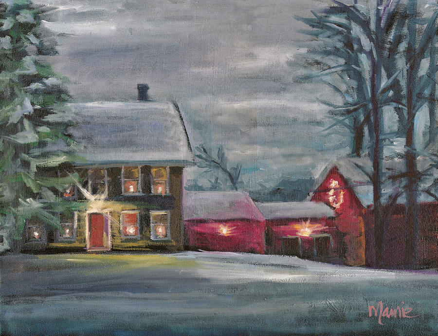 Winter Painting - Sterling Hill Twilight by Marnie Bourque