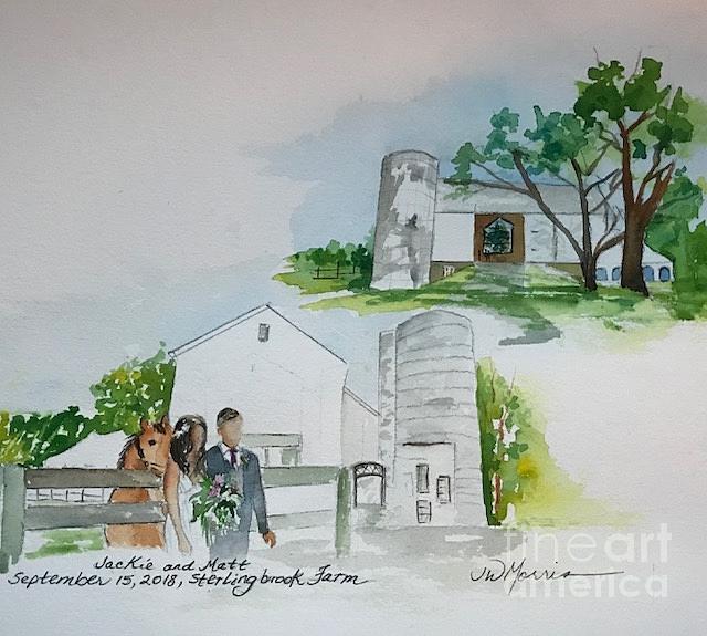 Farm Painting - Sterlingbrook Farm Wedding Venue by Jill Morris