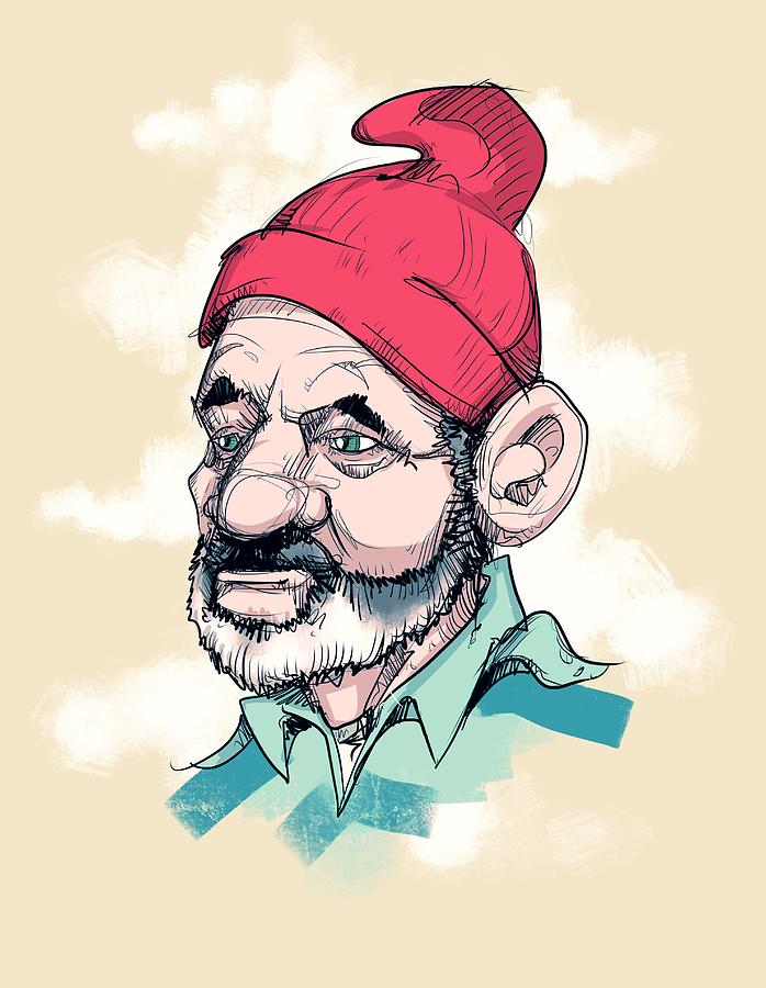 Life Aquatic Drawing - Steve by Ludwig Van Bacon Life Aquatic Drawing - Steve by Ludwig Van Bacon