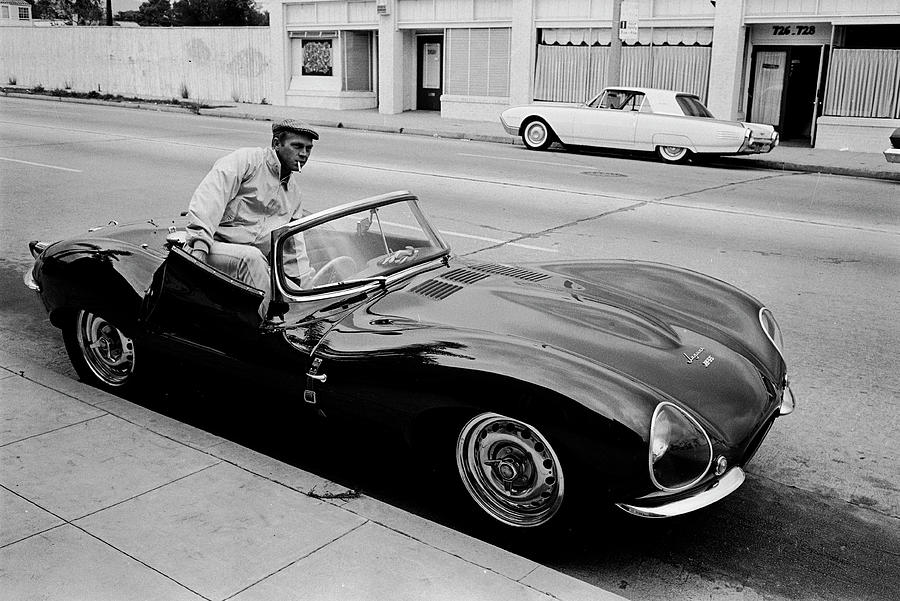 Celebrity Photograph - Steve McQueen  & His Car by John Dominis