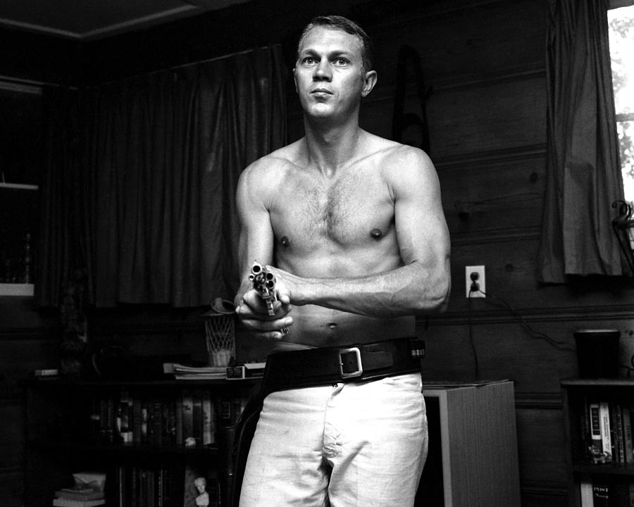 Steve Mcqueen Holding Gun In Hand Photograph by Globe Photos - Fine Art