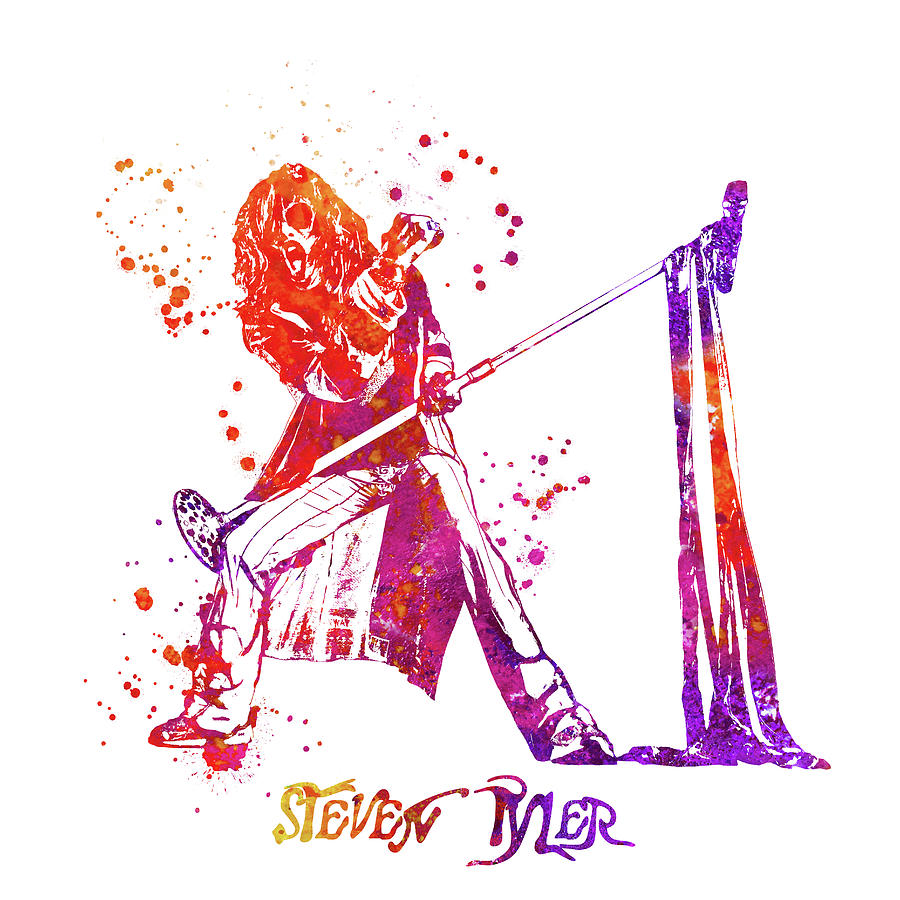 Steven Tyler Painting - Steven Tyler Microphone Aerosmith Watercolor 03 by StockPhotosArt Com Steven Tyler Painting - Steven Tyler Microphone Aerosmith Watercolor 03 by StockPhotosArt Com