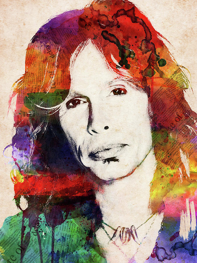 Steven Tyler Digital Art - Steven Tyler watercolor portrait by Mihaela Pater Steven Tyler Digital Art - Steven Tyler watercolor portrait by Mihaela Pater