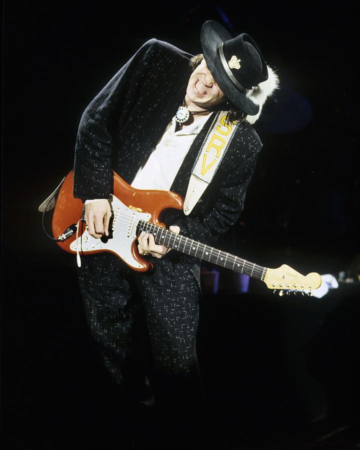 Music Photograph - Stevie Ray Vaughn Live by Larry Hulst