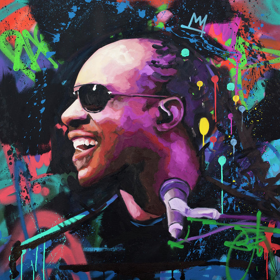 Stevie Wonder II Painting by Richard Day