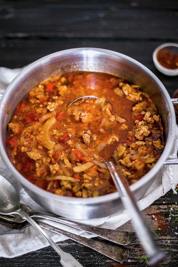 Stew With Minced Beef, Cabbage, Paprika And Tomatoes eastern Europe Photograph by Maricruz Avalos Flores