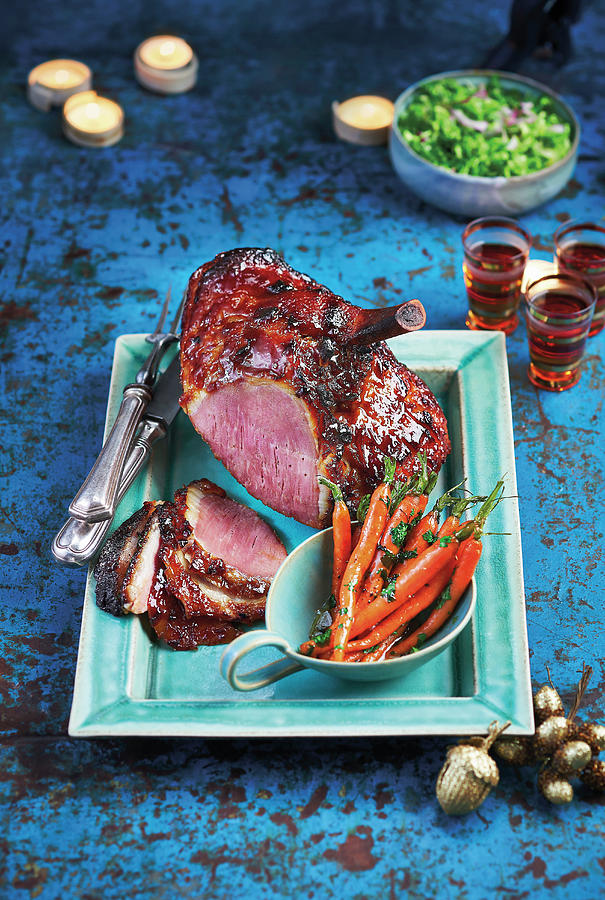 Stick Whisky Glazed Ham And Carrots In A Herby Butter Photograph by Cliqq Photography