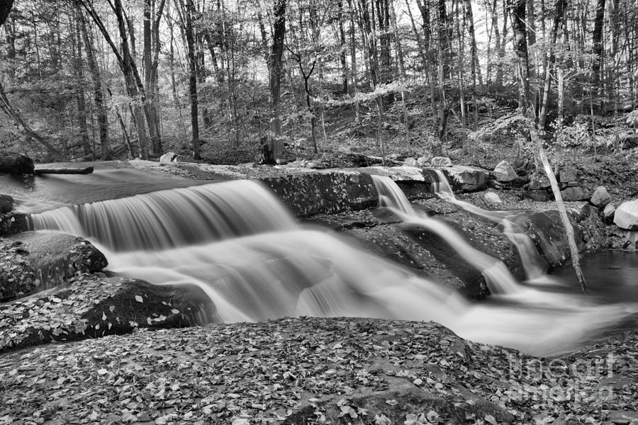 Stickeny Brook Falls Cascades Black And White Photograph by Adam Jewell