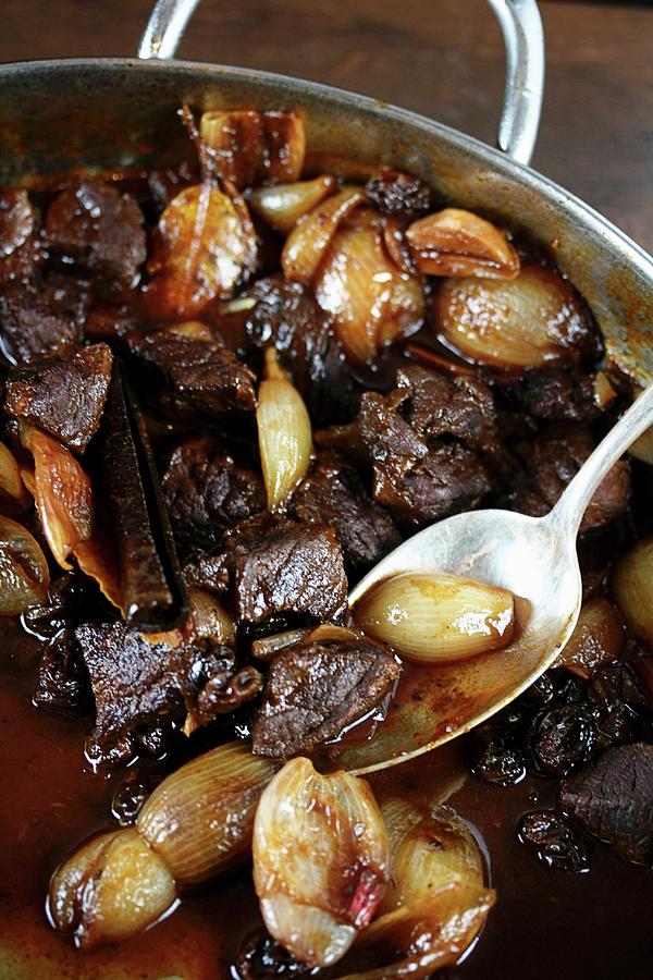 Stifado greek Beef Stew With Onions And Spices Photograph by Alexandra Panella