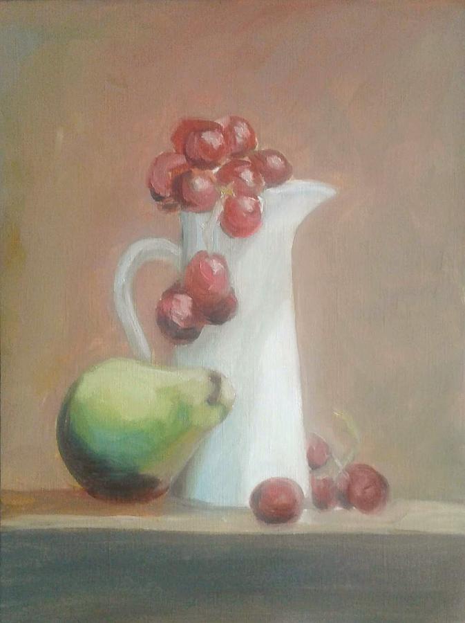 Grape Painting - Still life by Anna Lobsanova