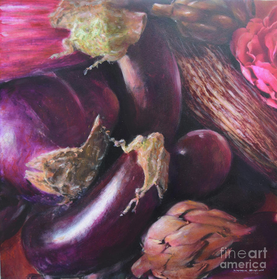 Still Life, Aubergine Painting by Lincoln Seligman