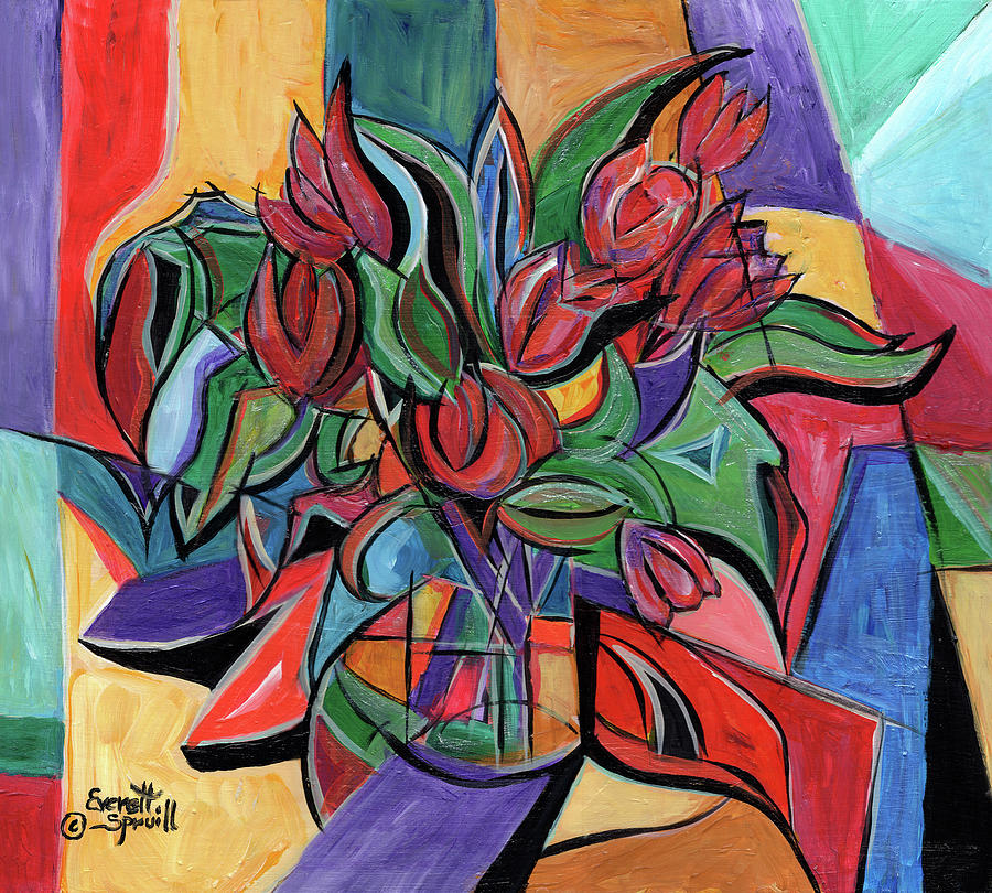Still Life - Floral Bouquet Painting by Everett Spruill