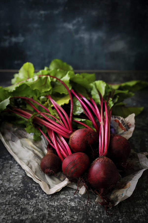 Still Life Of A Bunch Of Beetroot Photograph by Joan Ransley