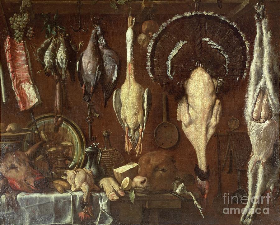 Still Life Of A Butcher's Counter, 1621 Painting by Jacopo Chimenti ...