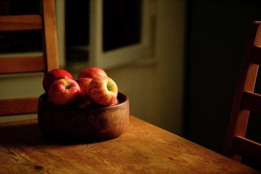 Still Life Of A Wooden Bowl Full Photograph by Panoramic Images