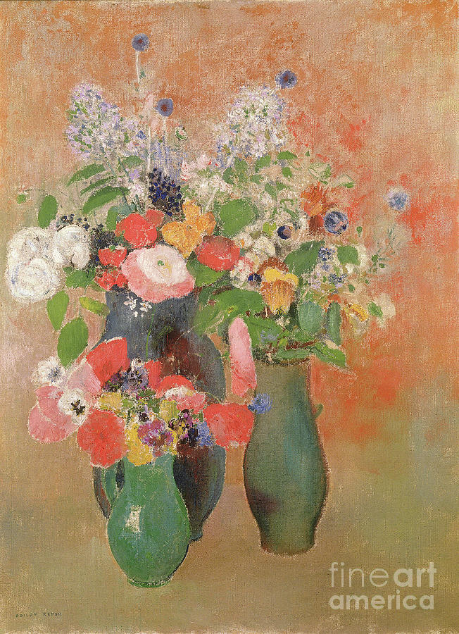 Vase Painting - Still Life Of Flowers, 1910 by Odilon Redon