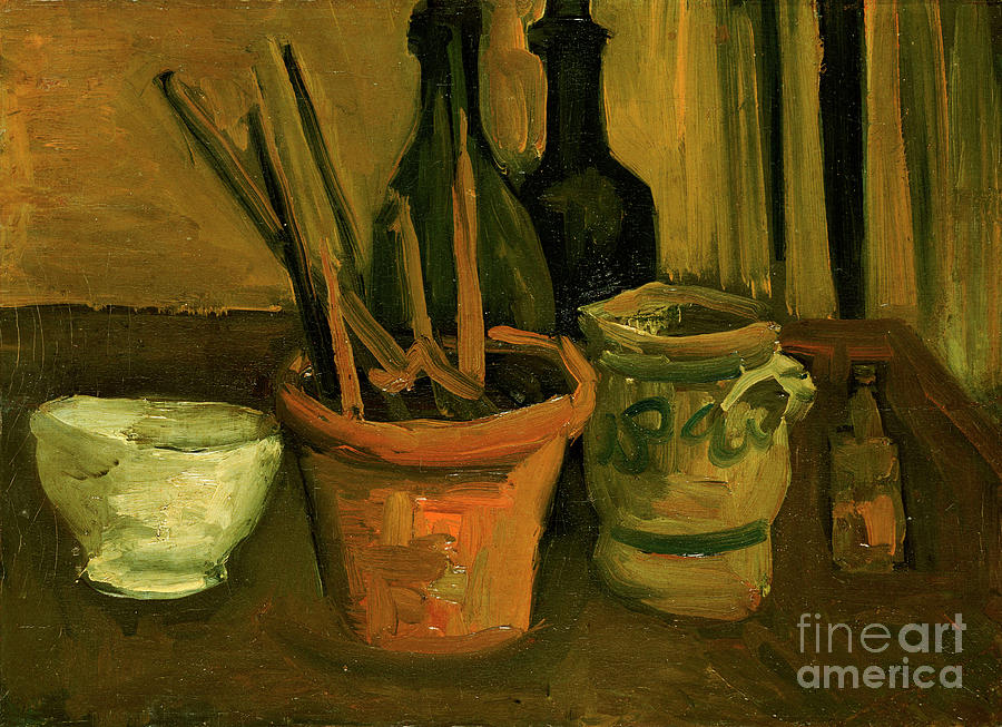 Vincent Van Gogh Painting - Still Life Of Paintbrushes In A Flowerpot, 1884-85 by Vincent Van Gogh