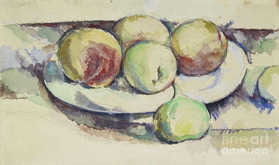 Still Life Of Peaches And Figs, 19th Century Painting by Paul Cezanne