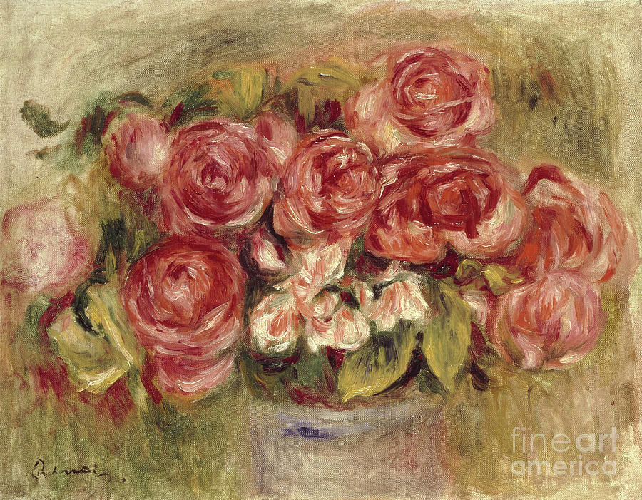Still Life Of Roses In A Vase By Renoir Painting by Pierre Auguste Renoir