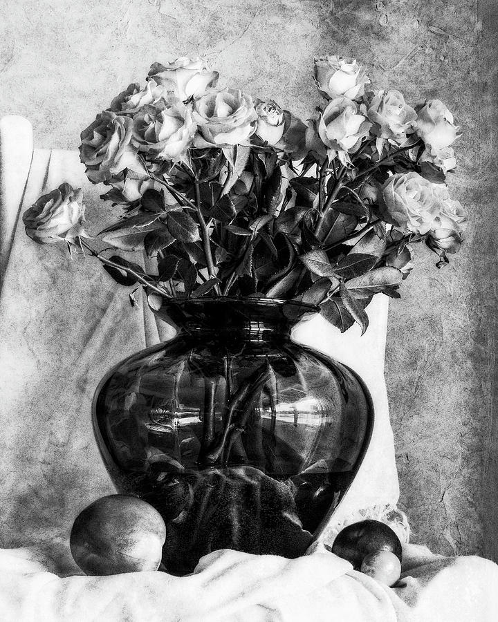 Still Life of Vintage Roses Digital Art by Sandra Selle Rodriguez