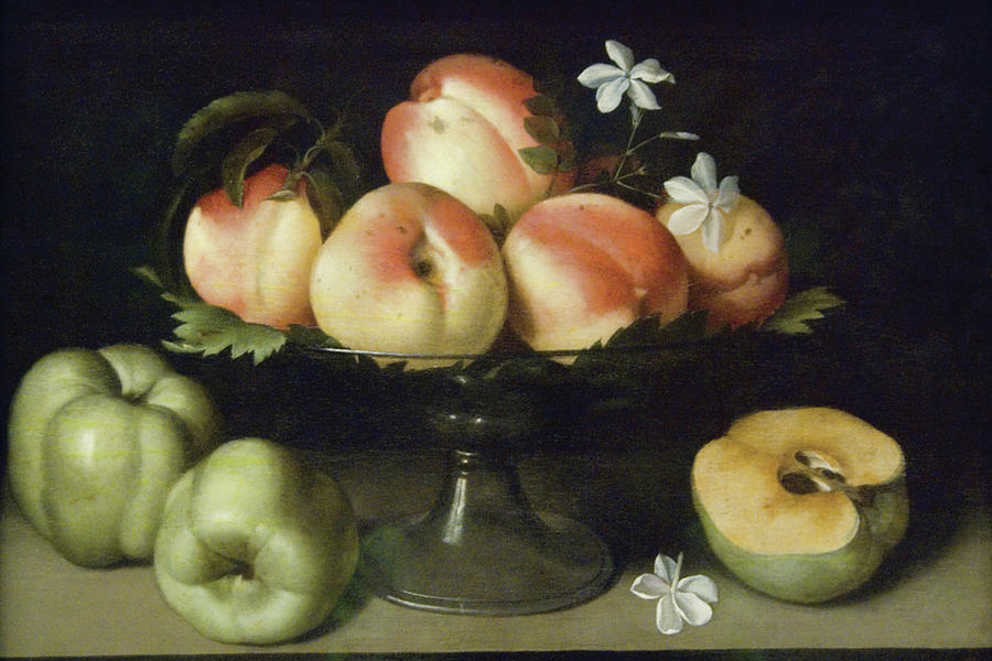 Still Life Peaches Apples & Flowers Painting by Fede Galizia