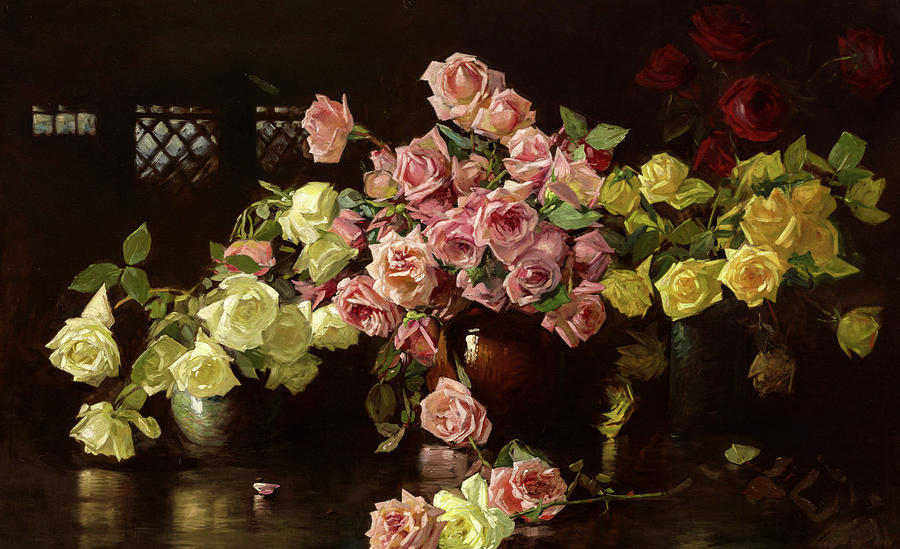 Rose Painting - Still Life, Roses by Joseph DeCamp