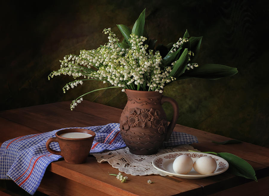 Still Life With A Bouquet Of Lilies Of The Valley Photograph by Tatyana Skorokhod (??????? ????????)