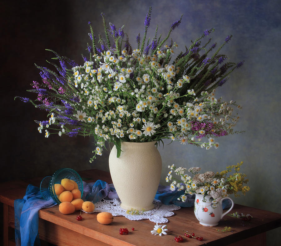 Still Life With A Bouquet Of Meadow Flowers Photograph by Tatyana ...