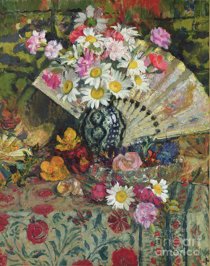 Still Life With A Fan By Georges Lemmen Painting by Georges Lemmen