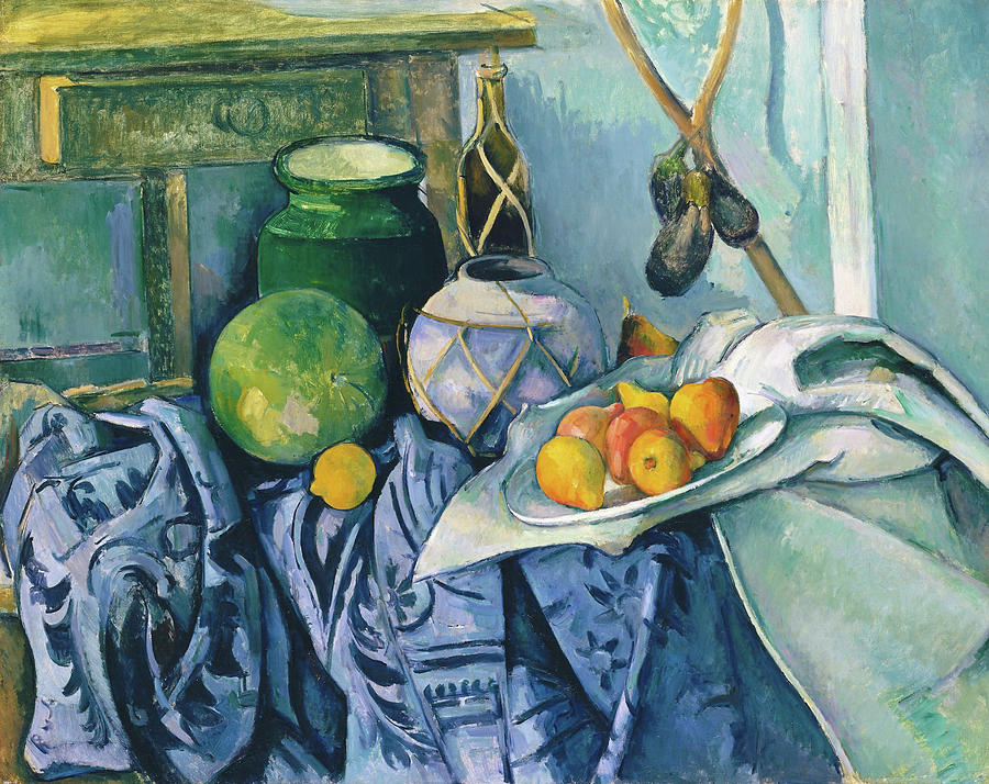 Paul Cezanne Painting - Still Life with a Ginger Jar and Eggplants - Digital Remastered Edition by Paul Cezanne