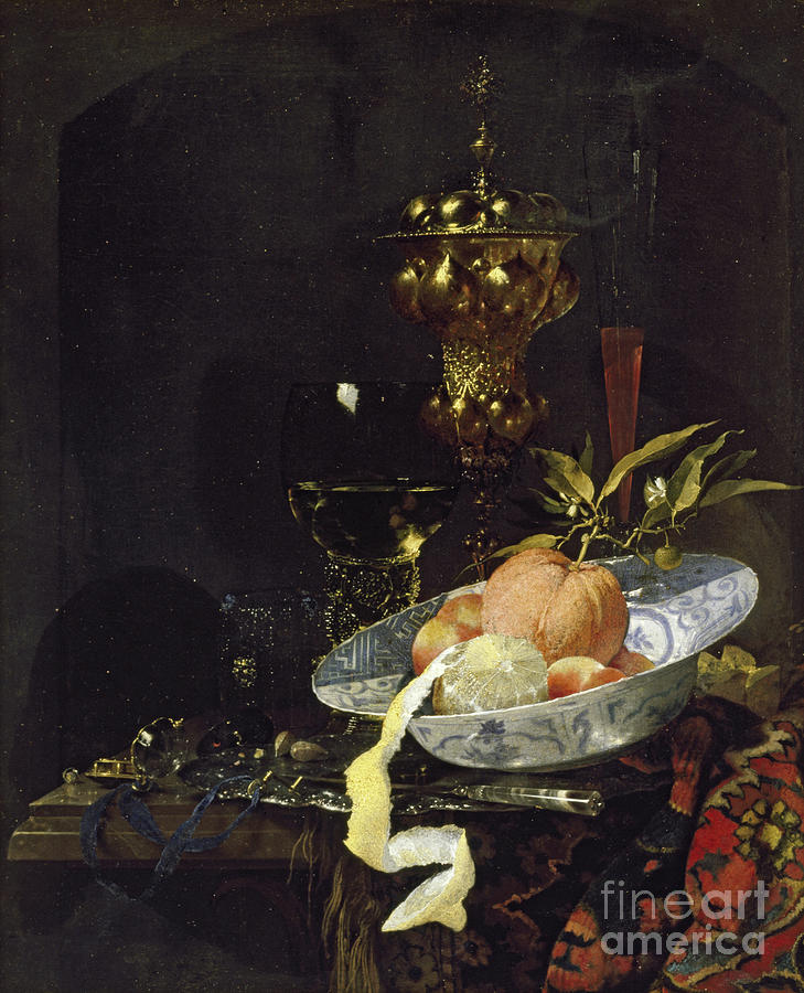 Still Life With An Oriental Rug, Early 1660s Painting by Willem Kalf