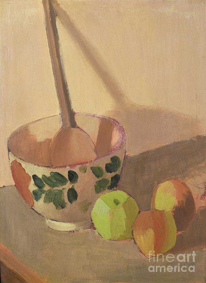 Still Life With Apples And A Mixing Bowl, 1913 Painting by Mark Gertler