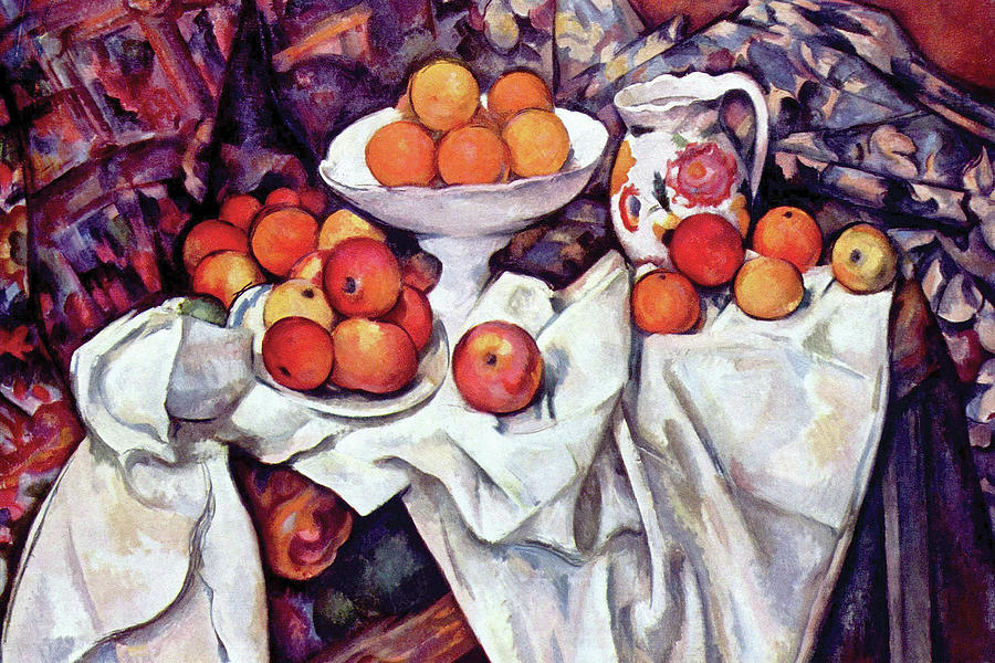 Impressionism Painting - Still Life With Apples & Oranges by Paul Cezanne
