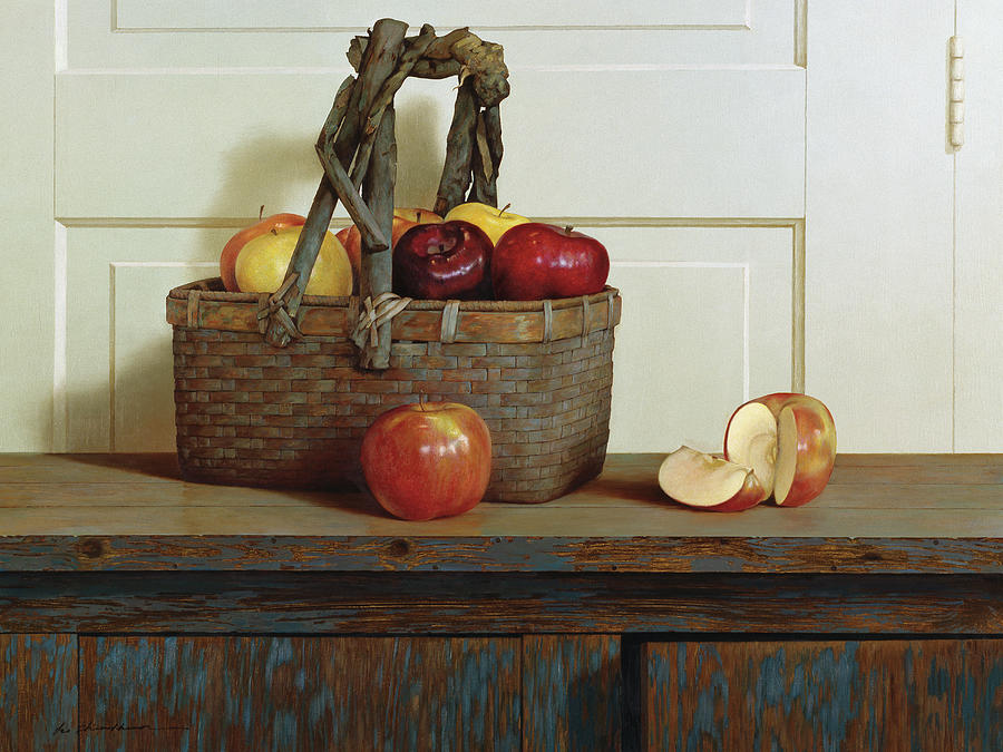 Still Life Painting - Still Life With Apples by Zhen-huan Lu