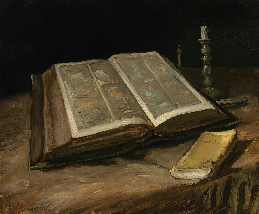 Still Life with Bible. Painting by Vincent van Gogh -1853-1890-
