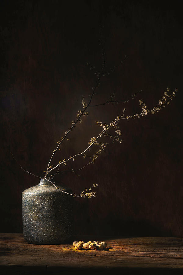 Decoration Photograph - Still Life With Blossom And Eggs by Saskia Dingemans