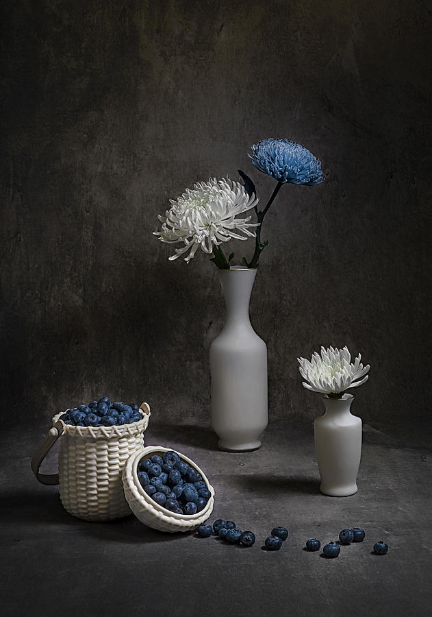 Blueberry Photograph - Still Life With Blueberries by Lydia Jacobs