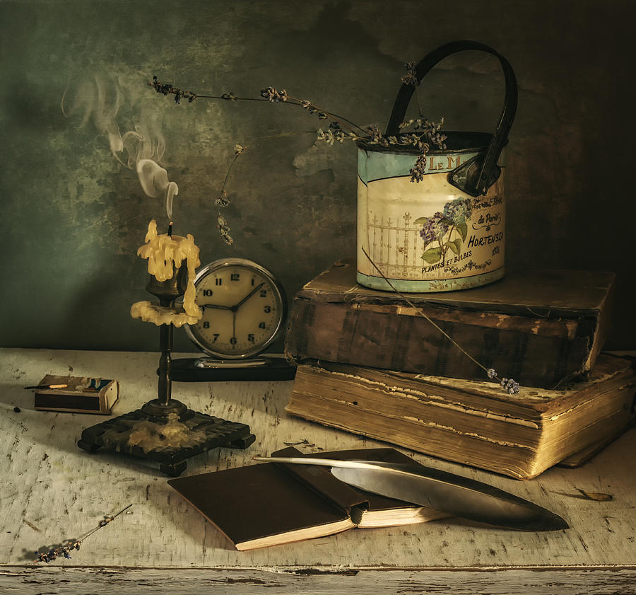 Still Life With Books. Vintage. Photograph by Mykhailo Sherman