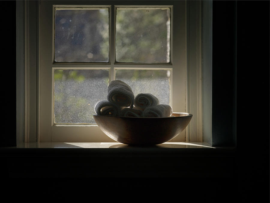 Bowl Photograph - Still Life With Bowl Of Hand Towels by Geoffrey Ansel Agrons