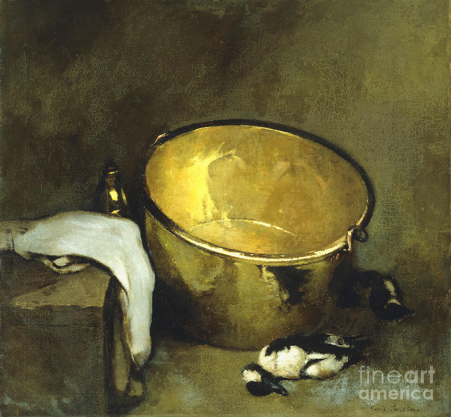 Still Life With Brass Pot By Emil Carlsen Painting by Emil Carlsen