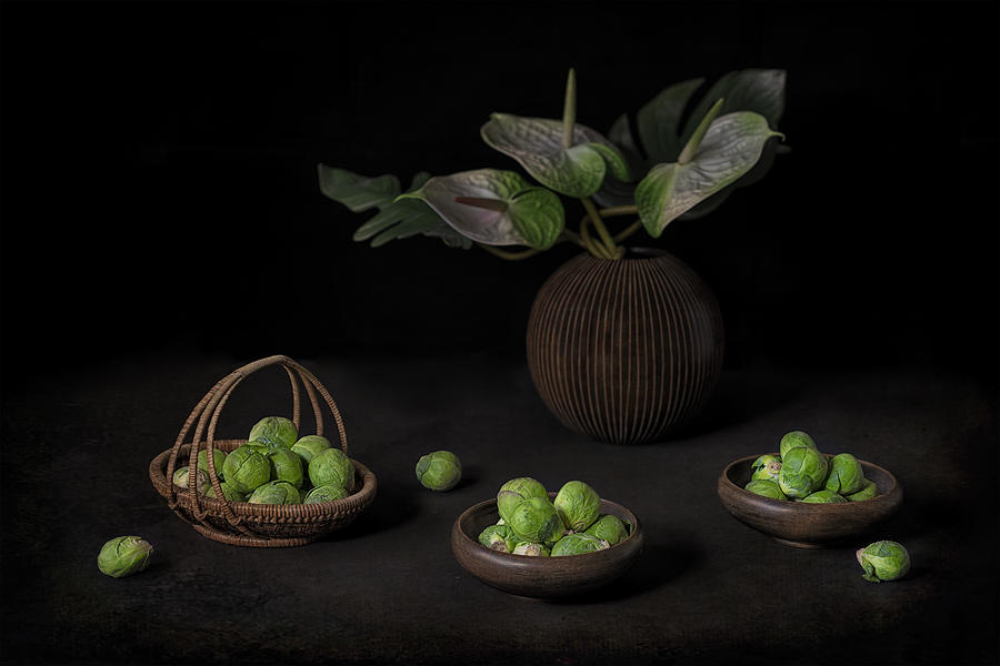 Still Life With Brussel Sprouts Photograph by Lydia Jacobs