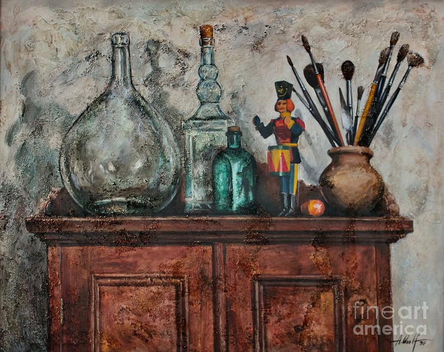 Still-life Painting - Still-life with Bureau by Anatol Woolf