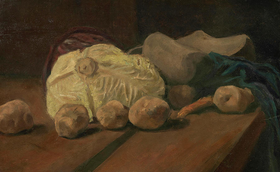 Vincent Van Gogh Painting - Still Life with Cabbage and Clogs by Vincent Van Gogh