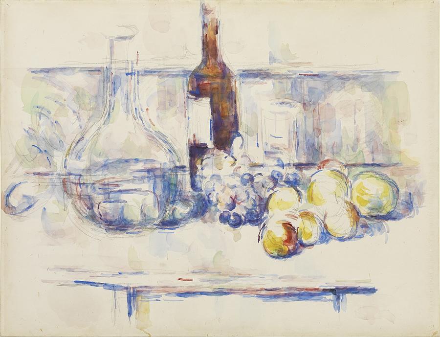 Still Life With Carafe Bottle And Fruit 1906 Painting