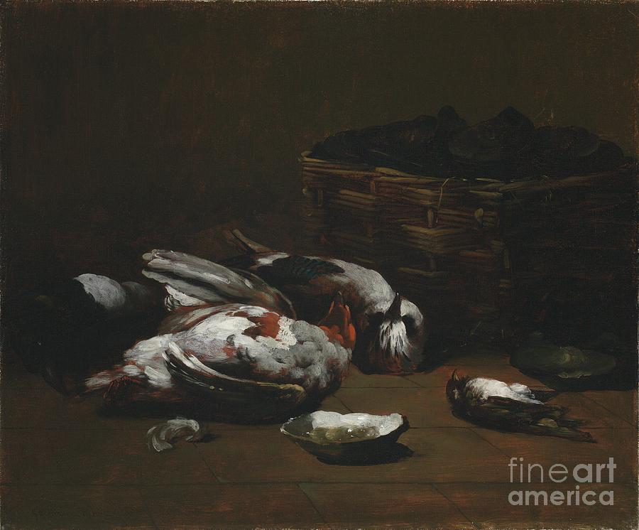Still Life With Dead Birds And A Basket Drawing by Heritage Images