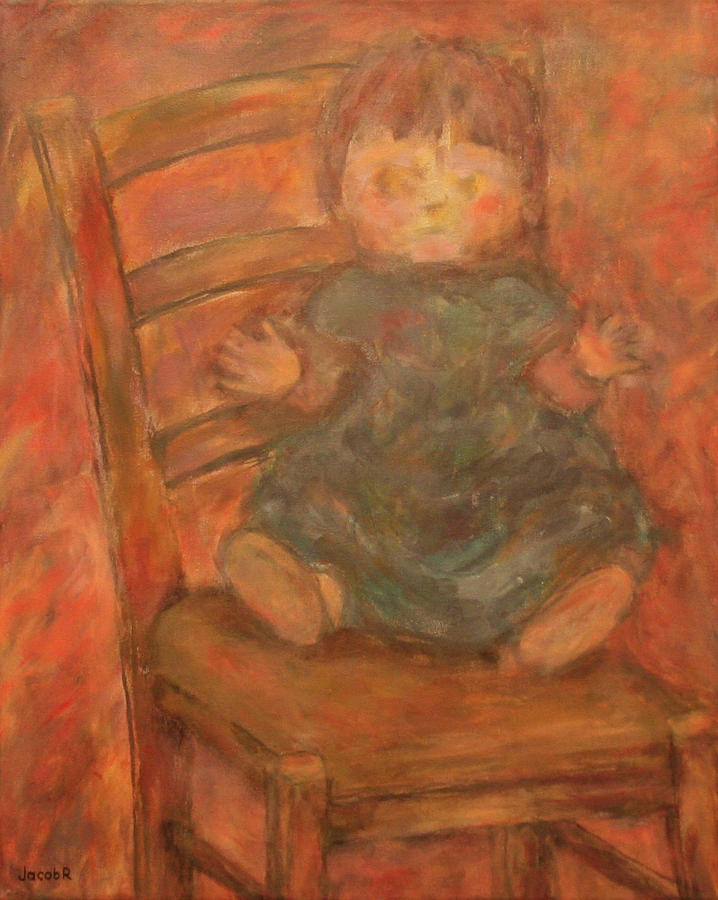 Doll Painting - Still Life With Doll And Chair by Jacob R Doll Painting - Still Life With Doll And Chair by Jacob R