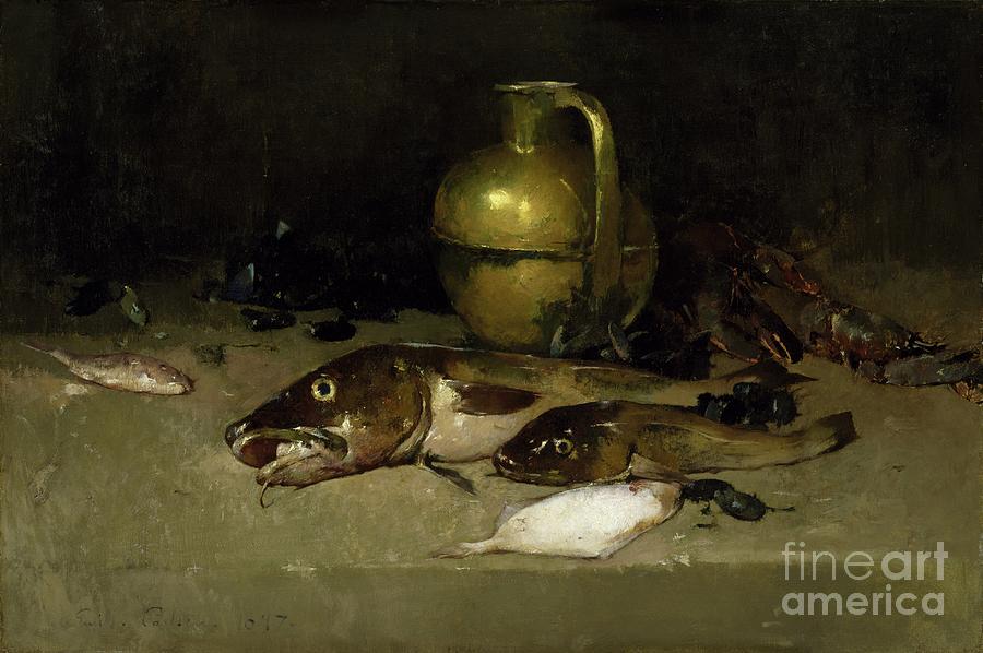 Still Life With Fish, 1897 Painting by Emil Carlsen