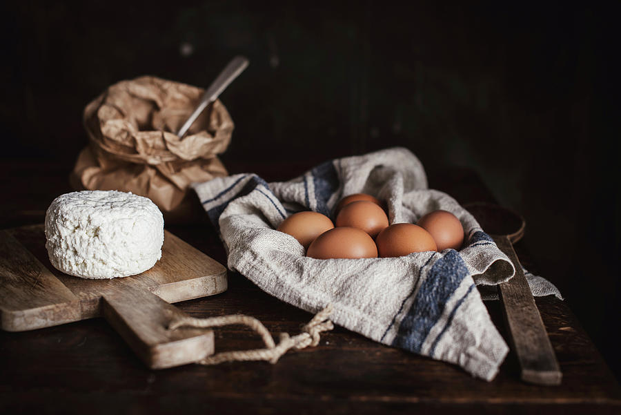Still Life With Flour, Egges And Cottage Cheese Photograph by Justina Ramanauskiene