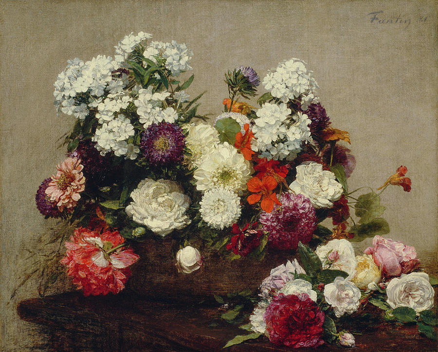 Still Life with Flowers Painting by Henri Fantin-Latour - Fine Art America